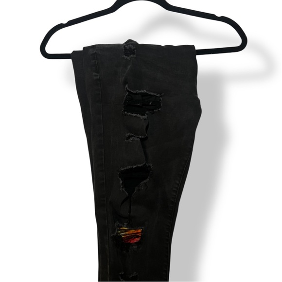 Boohoo Man Men’s Multicolor Ripped Jeans Black Charcoal Size 36 - Picture 3 of 3